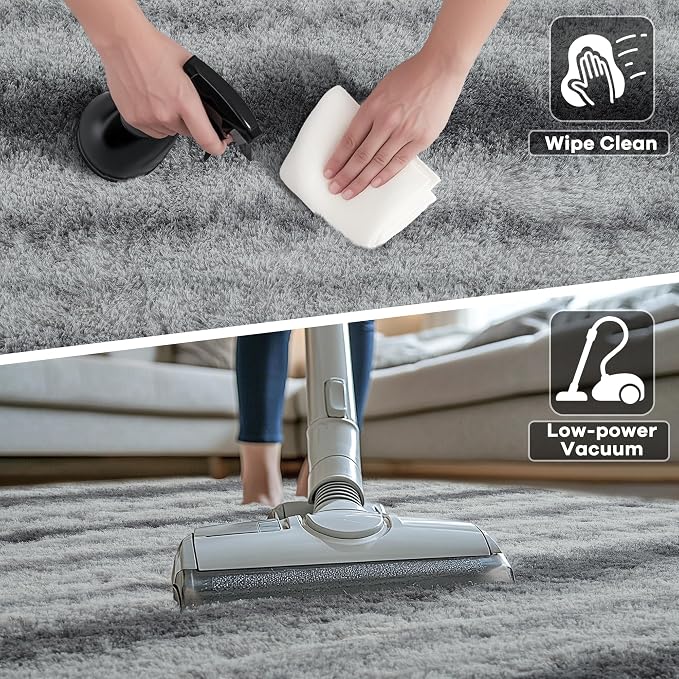 4x6 Grey Fluffy Soft Area Rug Non-Slip - Image 5