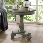 Roundhill Furniture Rene Contemporary Wood Pedestal Side Table - Image 3