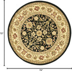 SAFAVIEH Lyndhurst Collection 6' Round Black/Ivory LNH212A Traditional Oriental - Image 2