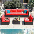 Vongrasig 7 Pieces Patio Furniture Sets, Outdoor All-Weather Wicker Patio by Vongrasig