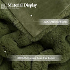 Luxury 1000GSM Rabbit Faux Fur Blanket, Super Warm Cozy Brown Blankets - Image 4