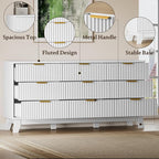 BORNOON Fluted 9 Drawer Dresser, 57.1" Wide Modern Boho Chest of Drawers - Image 5