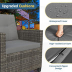 Wisteria Lane 4 Piece Patio Furniture Set, Wicker Outdoor Patio Conversation - Image 5
