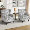 Pia Ricco Set of 2 Floral Accent Chairs, High Back Upholstered Armchairs by PiaRicco