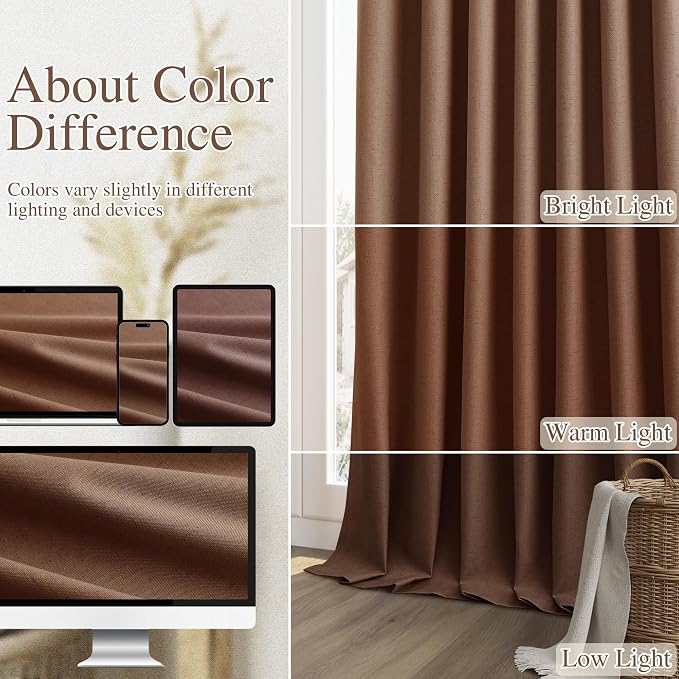 100% Blackout Curtains 72 Inch Length 2 Panels Set - Image 7