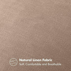 MIULEE Decorative Linen Pillow Covers 18x18 Inch Camel | Boho Farmhouse​ - Image 3