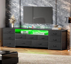 Huuger 78.7 Inch TV Stand for 75, 80 Inch TV, 11 Drawer Long Dresser - Image 4