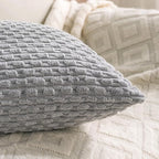 Set of 4 Grey Decorative Throw Pillow Covers 12x20 Inch Corduroy Pillow Covers - Image 6