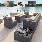 Kullavik 8 Pieces Outdoor Patio Furniture Set, Sectional Sofa Set - Image 2