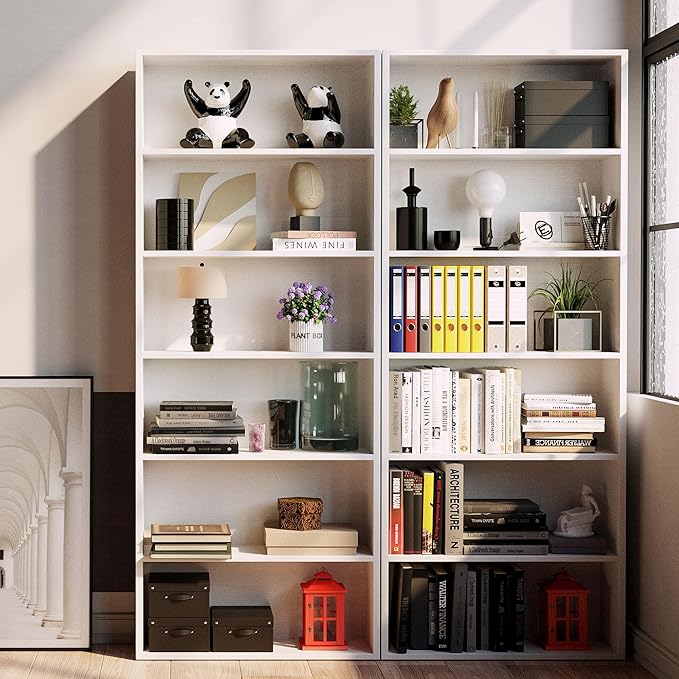 IRONCK Bookshelves and Bookcases Floor Standing 6 Tiers Display Storage Shelves - Image 2