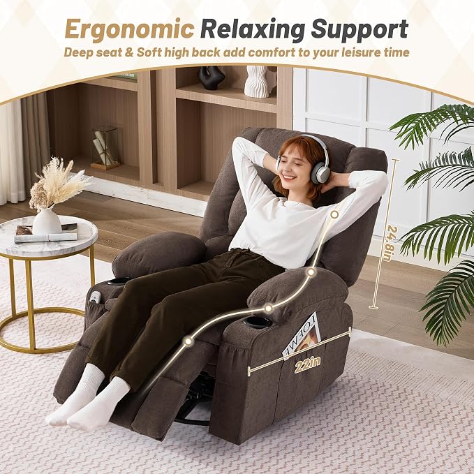 Oversized Swivel Rocker Recliner Chair - Image 5