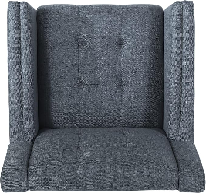 Christopher Knight Home Evelyn Mid Century Modern Fabric Arm Chair, Dark Gray - Image 8