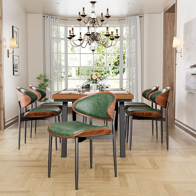 YaFiti Dining Chairs Set of 8, Dining Room and Kitchen Chairs, Mid Century - Image 3