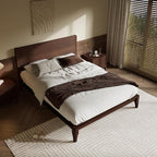 Merax King Size Bamboo Platform Bed, Mid-Century Modern Bed Frame - Image 4