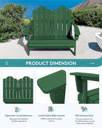 SERWALL Folding Adirondack Bench, HDPE All-Weather Adirondack Loveseat - Image 7