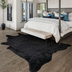 Black Faux Cowhide Rug: Cow Hide Cow Print Rug by WARMHAVEN