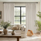 90 Inch Pinch Pleated Blackout Linen Curtains 2 Panels Natural | Memory Trained - Image 6
