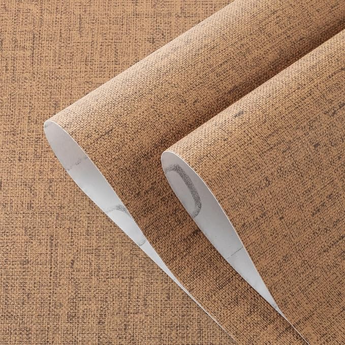 Brown Grasscloth Wallpaper Peel and Stick Contact Paper Textured Removable - Image 7