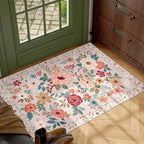 DUKINO 2x3 Entryway Rug, Floral Door Mat Soft Washable Rug Non Slip, - Image 3