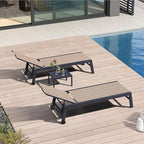 PURPLE LEAF Patio Chaise Lounge Set 2 Pieces Textilene Pool Lounge Chairs by PURPLELEAF