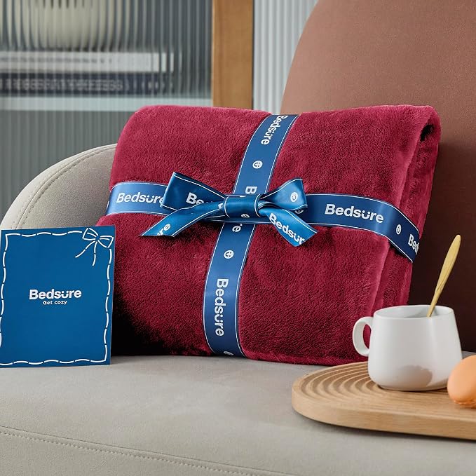 Bedsure GentleSoft Fleece Throw XL Blanket Red - Image 6