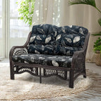Malibu Lounge Loveseat Sofa Natural Rattan Wicker Handmade Design, Dark Brown by Wickerix
