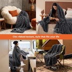 Bedsure Soft Grey Throw Blanket - Image 4