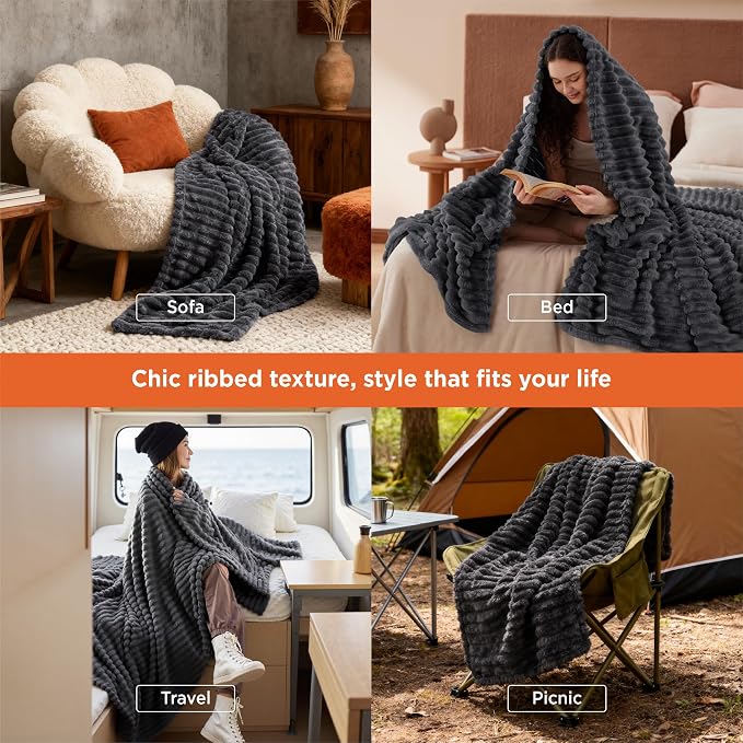 Bedsure Soft Twin XL Blanket for Bed Dorm Grey 66"x90" | Birthday Gifts for - Image 4