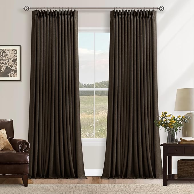 Dark Chocolate 96 Inch Blackout Pinch Pleated Curtains 2 Panels | by Twodrapes