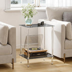 Tempered Glass Side Tables Set of 2 Acrylic End Table - Image 6