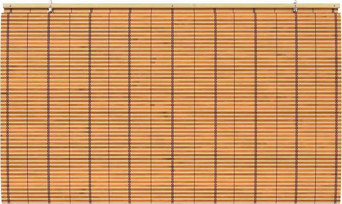 Red Lantern Burnt Bamboo Cordless Window Shade - Image 6