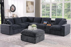 Ball & Cast 127" Oversized Modular L-Shaped Sectional Sofa, Large Chenille by BallCast