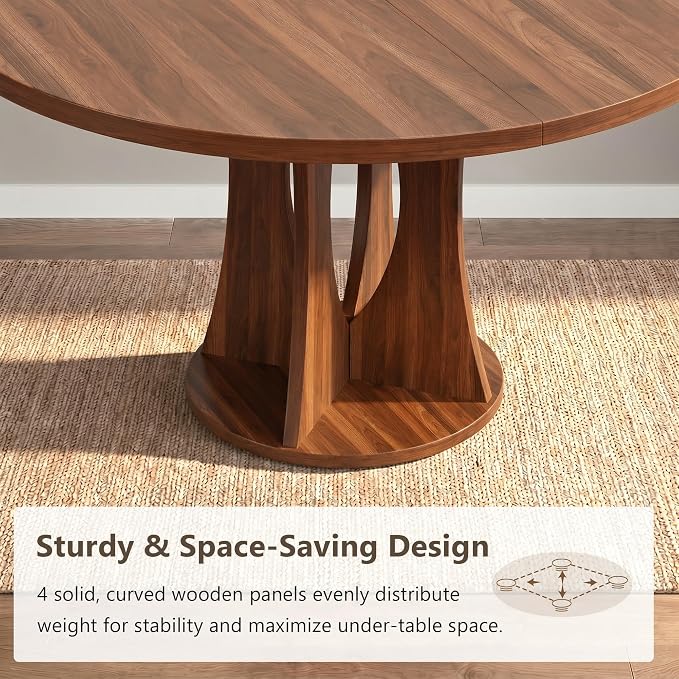 Einhomn 43-59" Extendable Round Dining Table, Kitchen Table - Image 8