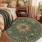 Vacuum-Friendly, Round 6ft Washable Area Rug - Image 2