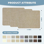 BESEZX Linen Fabric Repair Patch，3 PCS 9 * 11 Inch Self-Adhesive Couch Fabric - Image 2