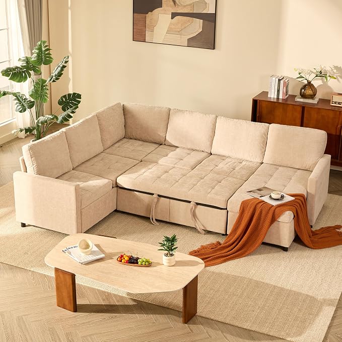 GOSUHI 107" Sleeper Sofa, Set of Modular Pieces by GOSUHI