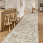 Soalmost Washable 3x16 Hallway Runner Rug Non-Slip Kitchen Entry Rugs Brown | - Image 3