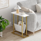 Yusong Small Narrow Side Table for Small Spaces, 17.7" W Slim End Table - Image 2