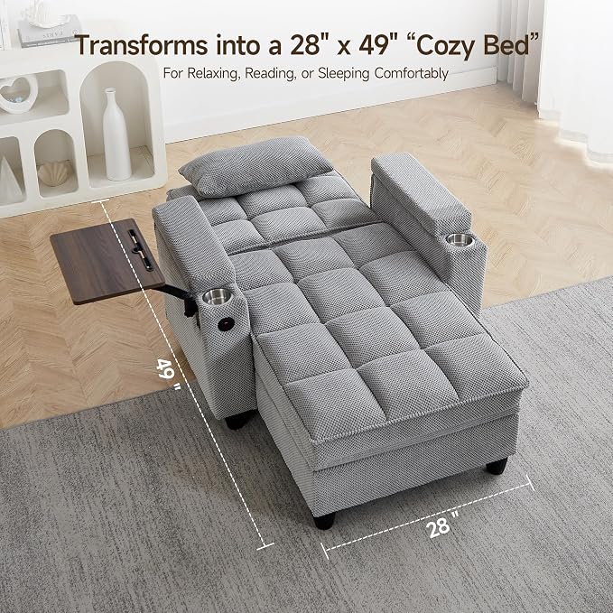 oaaktu Single Modern Comfy Upholstered Chaise Lounge Sofa Chair - Image 6