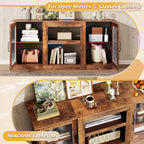 WLIVE Farmhouse TV Stand for 65 inch TV, Open Shelves TV Console for Living - Image 4