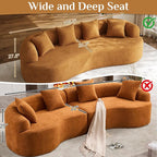 Oversized Sectional Sofa for Living Room, Modern Luxury Plush Chenille 4-Seater - Image 5