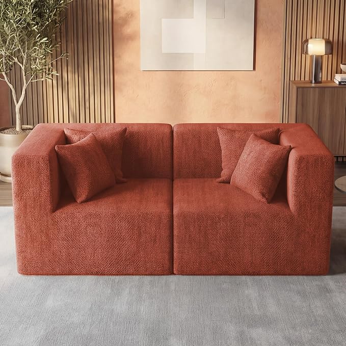 MONVANE 75" Loveseat Sofa, Comfy Chenille Cloud Couch - Image 6