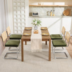 Zesthouse Mid Century Modern Dining Chairs Set of 4, Natural Rattan Dining by Zesthouse