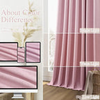 Rose 100% Blackout Linen Curtains 96 Inch Length 2 Panels Set - Image 7