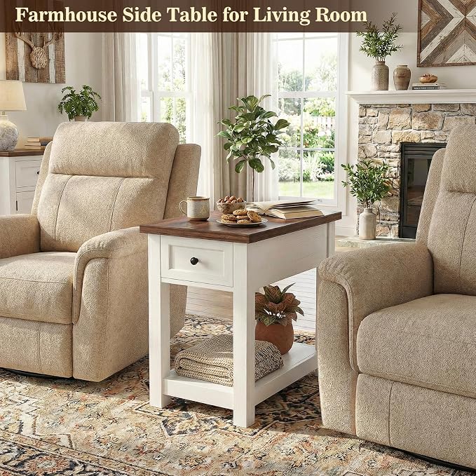 Narrow End Table Set of 2 with Charging Station - Image 4