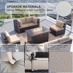 Kullavik 8 Pieces Outdoor Patio Furniture Set, Sectional Sofa Set - Image 4