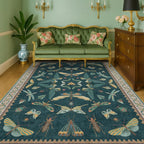 Insect Blue Green Living Room Rug 5x8 - Image 9