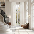 Ivory White Linen 144 Inch Curtains by Nanspring
