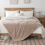 90x104 Inch Brown Waffle Queen Blanket - Image 3