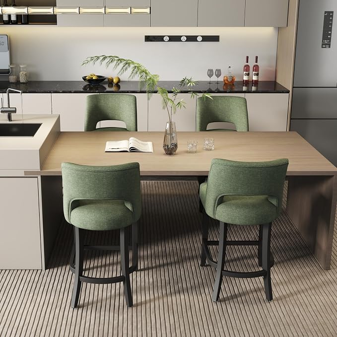 VKNOW Bar Stools Set of 2, Modern Counter Stools - Image 5